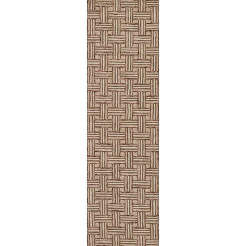 Erin Gates by Momeni Abbott Basketweave Hand Tufted Wool Area Rug - Neutral - Runner - 2'3" X 8' Runner