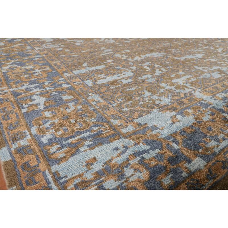 Abstract Contemporary Area Rug Hand-Knotted Wool Carpet - 8'10"x 11'8"