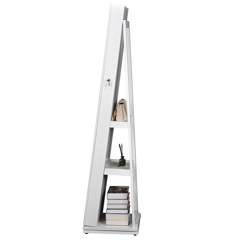 Full Length Mirror 360 Swivel Jewelry Cabinet