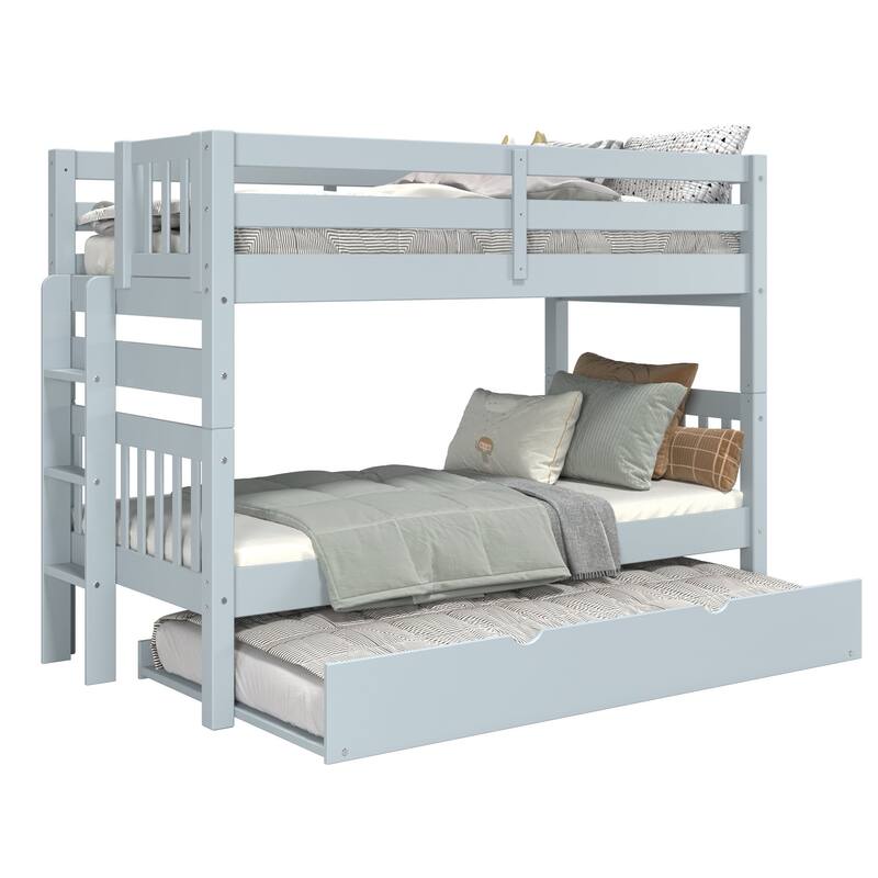 Taylor & Olive Trillium Twin over Twin Bunk Bed with Ladder, Trundle