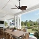 preview thumbnail 4 of 18, 42" Tropical Palm Leaf 5-Blade Outdoor Gazebo Portable Ceiling Fan with Remote and Light - 42" W x 13.7" H