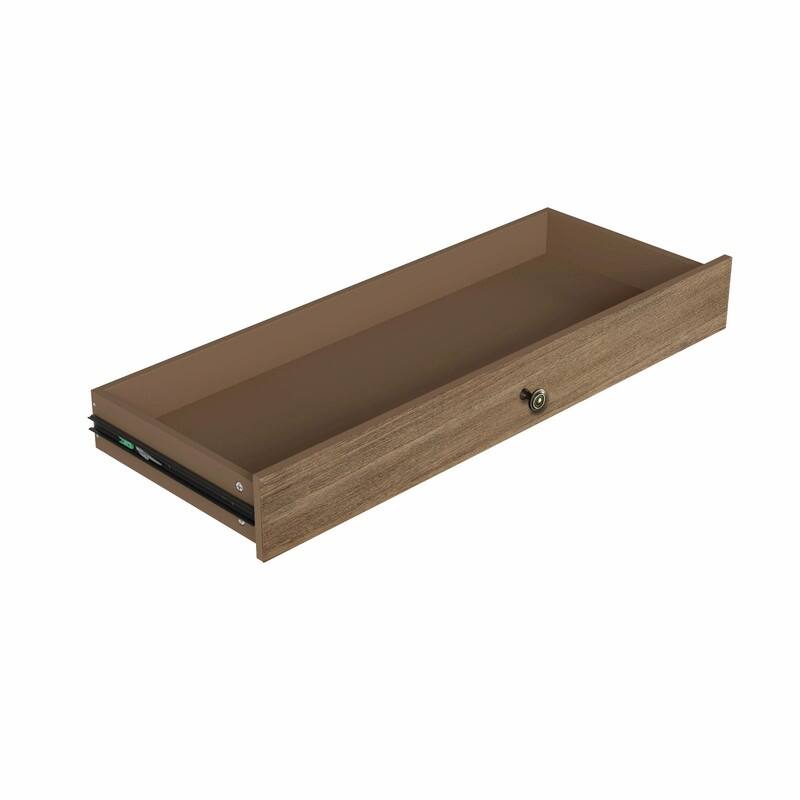 Large 4-Drawer Wood Dresser with Solid Wood Feet, Brown Finish & Metal Knobs, Antique Storage Chest