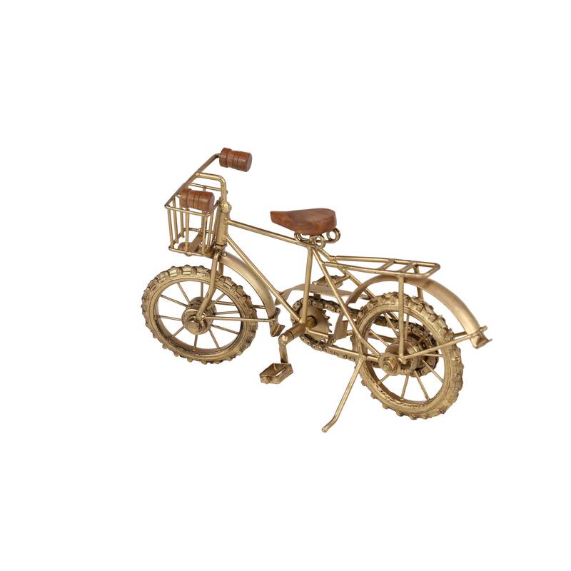 Gold Metal Bike Decorative Sculpture