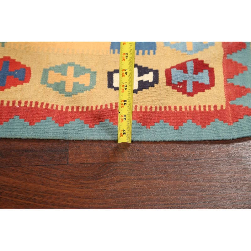 South-western Tribal Kilim Shiraz Persian Wool Area Rug Flat-woven - 3'5" x 5'0"