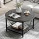 preview thumbnail 1 of 4, Moasis Industrial 2-Tier Round Coffee Table with Shelf Grey