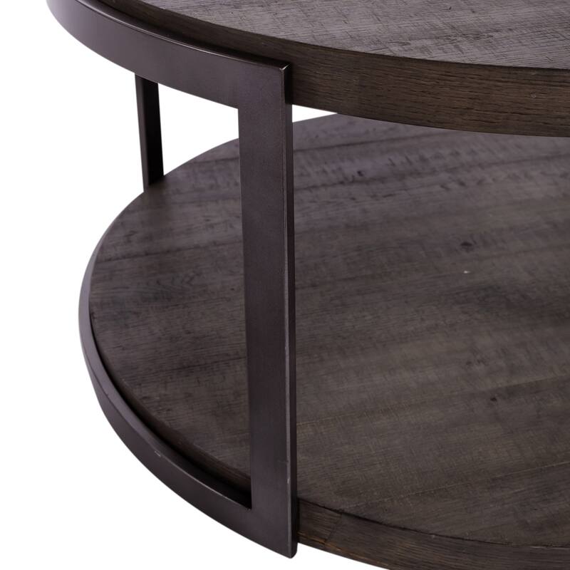 Modern View Gauntlet Gray Round Cocktail Table