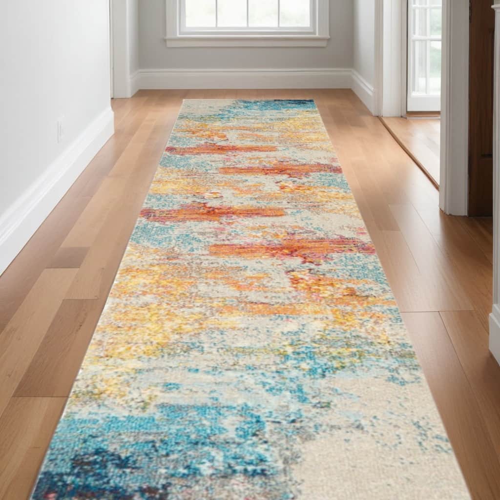 Sasim Power Loomed Abstract Modern Area Rug By HomeRoots