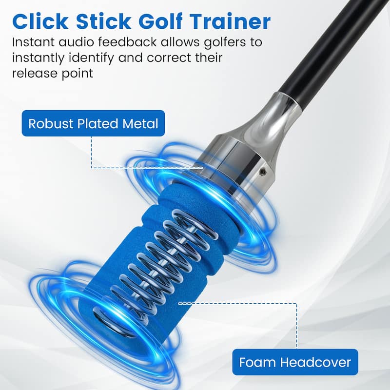 Gymax Golf Swing Trainer Click Stick Swing Training Aid for Speed