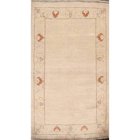 Bordered Gabbeh Kashkoli Area Rug Hand-knotted Oriental Wool Carpet - 2'8" x 4'5"