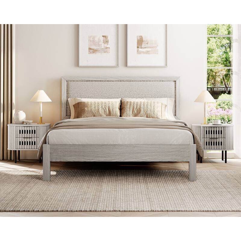 WAMPAT Fluted 2-Drawer Nightstand