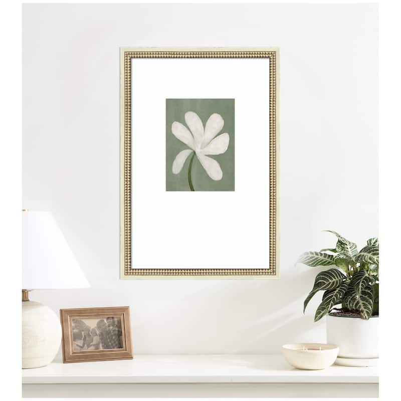 Kate and Laurel White Floral by Gabrielly Guedes Framed Wall Art Print