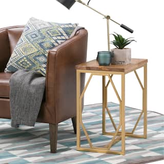 WYNDENHALL Ebsen Contemporary 20 inch Wide Metal and Wood Accent Side Table