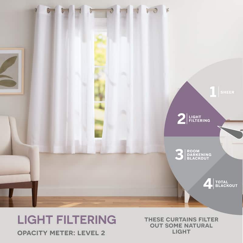 EXCLUSIVE HOME Loha Linen Grommet Top Curtain Panel Pair