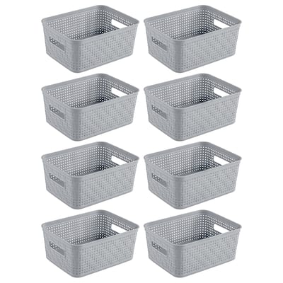 Sterilite 10x8x4.25 Inch Rectangular Short Basket for Home Organization (8 Pack) - 8 Pack