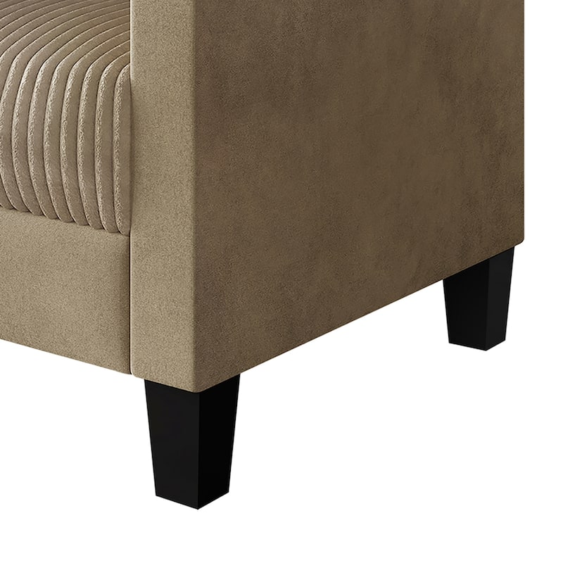 CraftPorch Corduroy Mid-Century Modern Velvet Upholstered Arm Chair