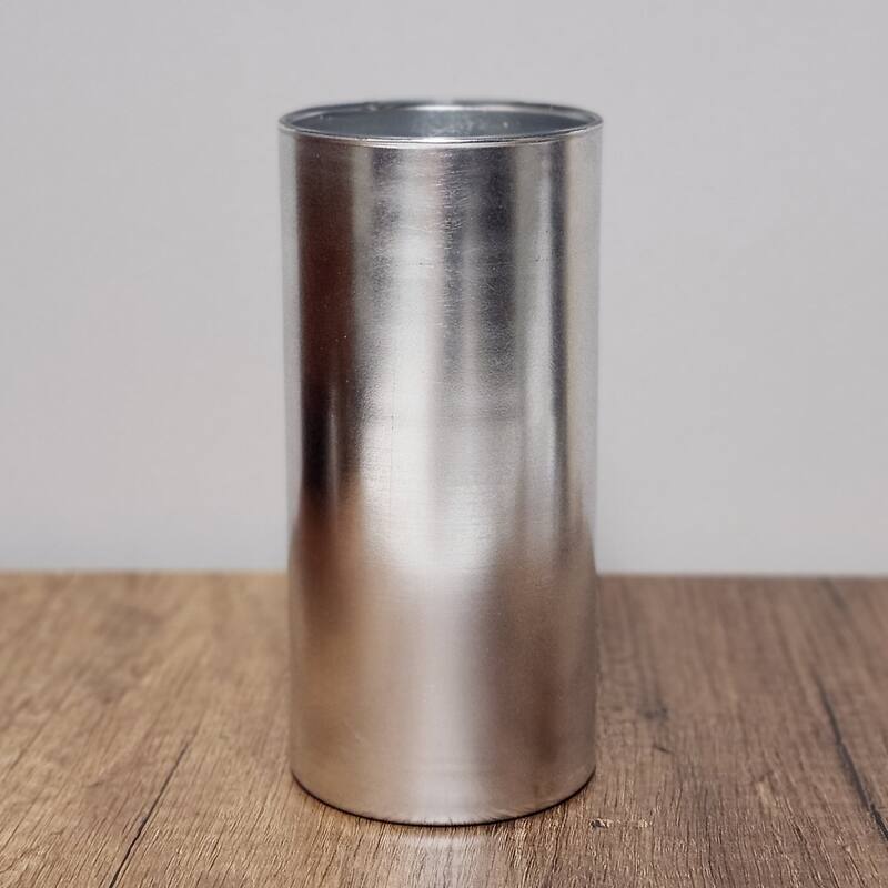 GILT 7" Glass Cylinder Vase - Silver