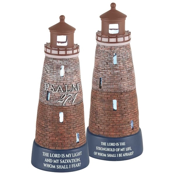 8.5” LED Battery Operated Lighthouse Religious Resin Figurine - N/A