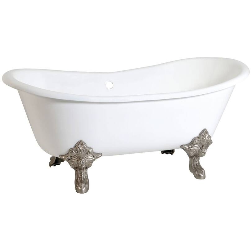 Kingston Brass Aqua Eden 67" Clawfoot Cast Iron Soaking Tub with