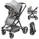 preview thumbnail 11 of 13, 2 In 1 High Landscape Infant Baby Stroller - N/A Light Grey