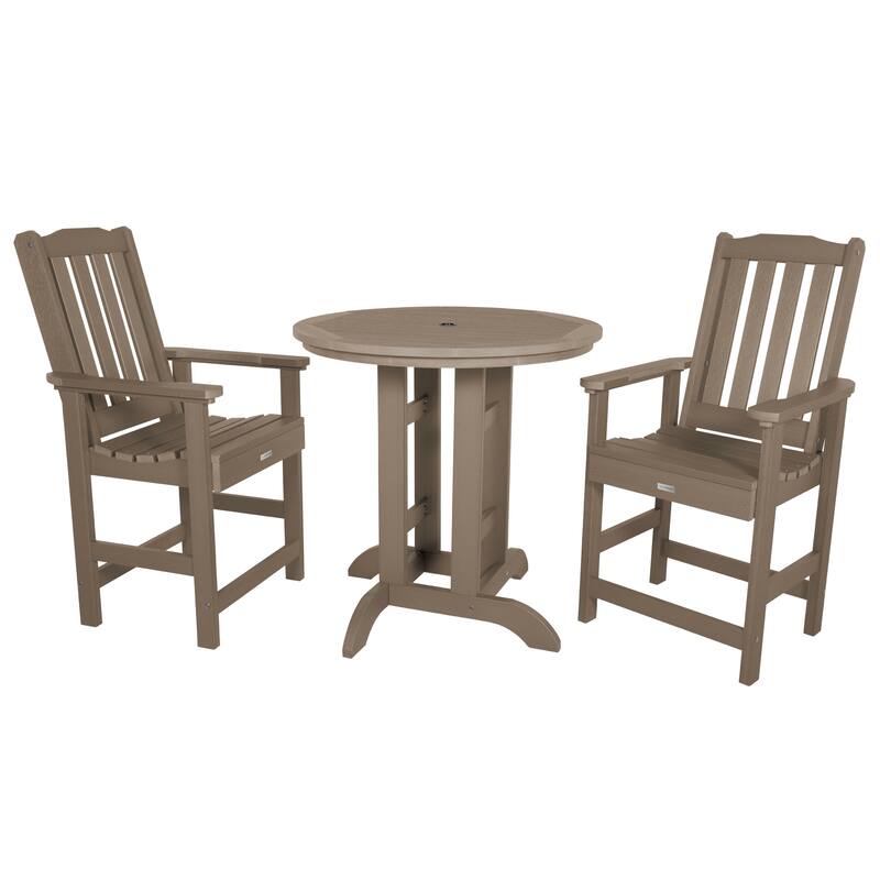 Lehigh 3-piece Counter Height Outdoor Dining Set - 36" Round Table - Woodland Brown