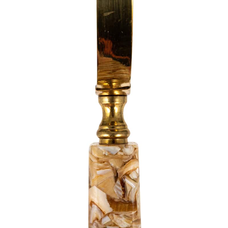 Brass Magnifying Glass with Mother of Pearl Handle - 9.0"L x 4.0"W x 0.8"H