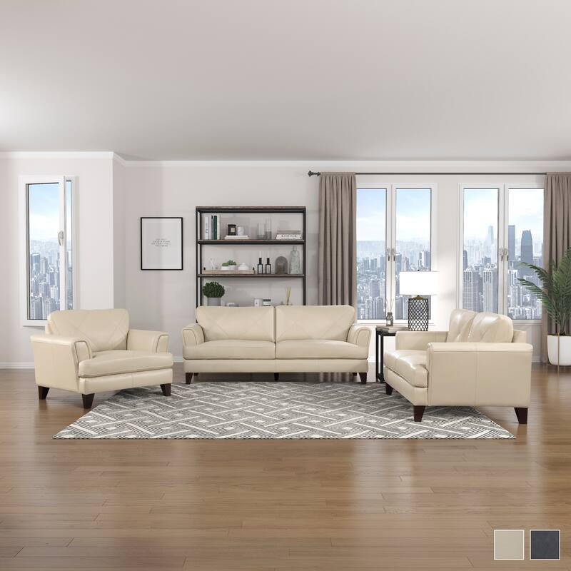 Howe 3-Piece Leather Living Room Sofa Set