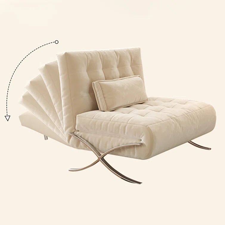 JASIWAY 43.3'' Vegan Leather Sofa Bed with Metal Leg