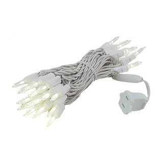 35 Light T5 LED Christmas Mini Light Set, White Wire, 11.5' Long - Bed ...