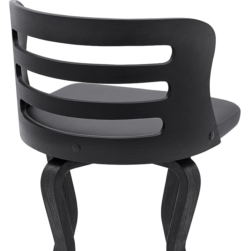 Verne 26" Swivel Faux Leather and Wood Bar Stool - Counter Height - 23-28 in.
