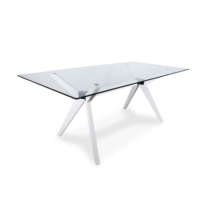 Rye Studio Waldorf Modern Glass Dining Table