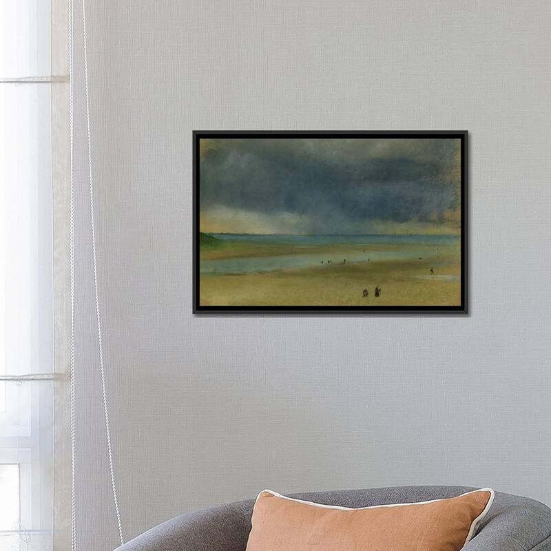iCanvas "Beside the Sea, 1869 " by Edgar Degas Framed Canvas Print
