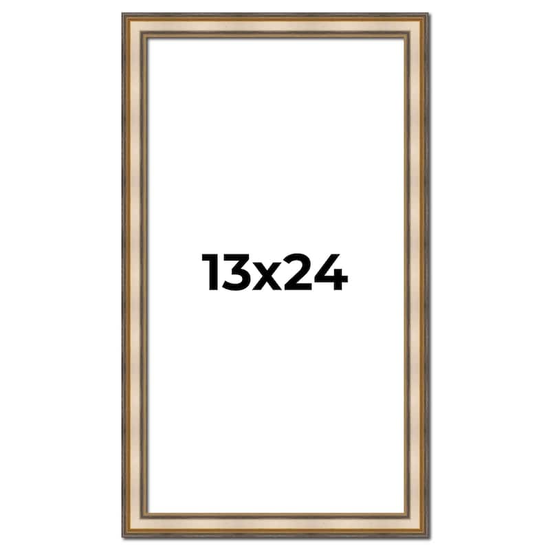 13x24 Frame Gold Solid Wood Shadow Box Width 1.5 Inches | Interior Frame Depth 2 3/8 Inches