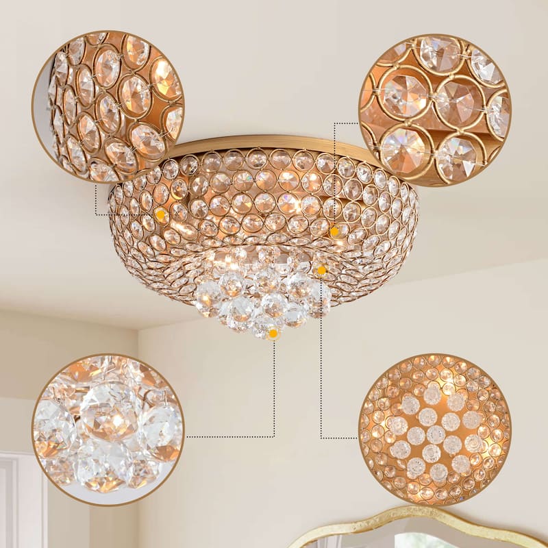 Francisca 4-light Flush Mount Crystal Chandelier
