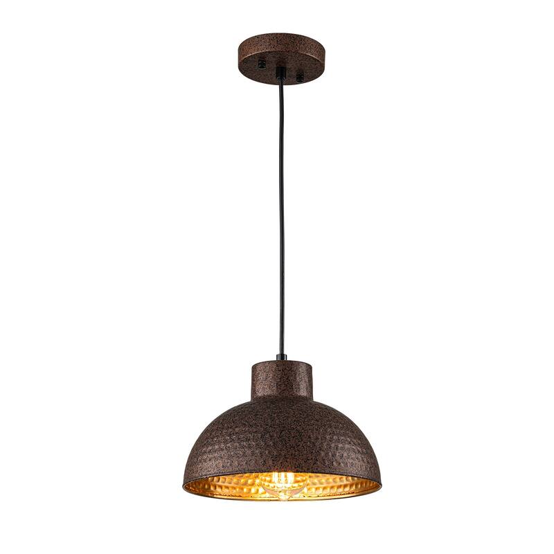 Industiral Farmhouse Small Hammered Dome Pendant Lights for Kitchen Island - Copper - W10.24"