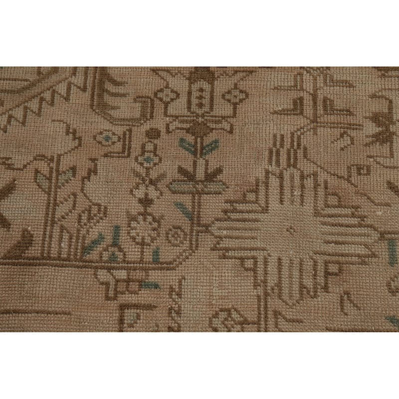 Tabriz Persian Vintage Rug Bedroom Hand-Knotted Wool Carpet - 9'6" x 12'9"
