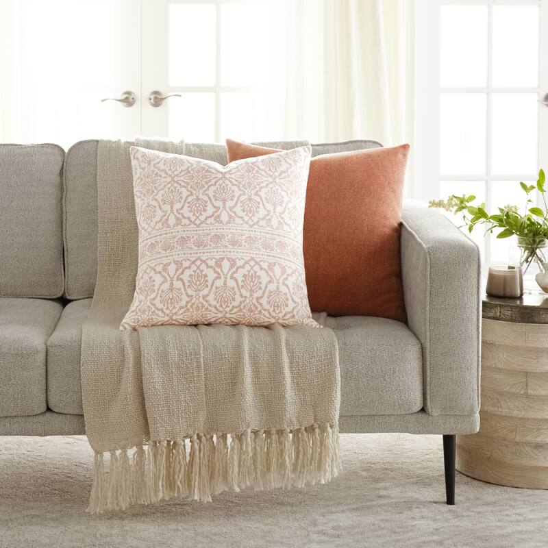 Elegant Patterns Cotton Decor Throw Pillow in Antique Floral