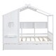preview thumbnail 9 of 34, Playhouse Design Full Size House Wooden Bed With Trundle, Modern Design for Kids with Storage Shlef-White