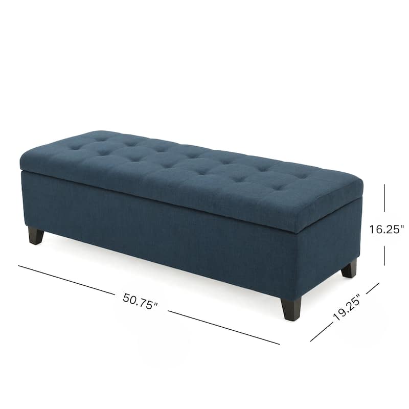 50.75" Storage Ottoman Bench, Tufted Ottoman with Storage for Living Room, Large End of Bed Ottomans, Modern Entryway Benchs