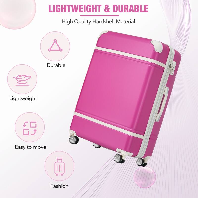 1 Piece 20''/24''/28'' Luggage with TSA lock, Expandable Lightweight Suitcase with Spinner Wheels for Travel