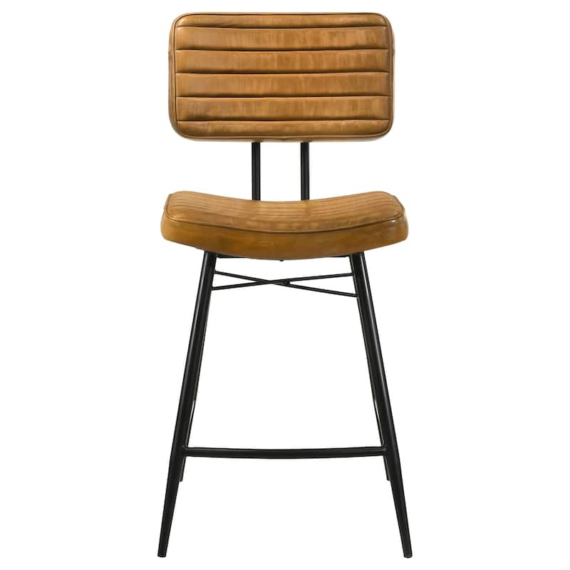 Partridge Leather Upholstered Counter Height Stools (Set of 2)