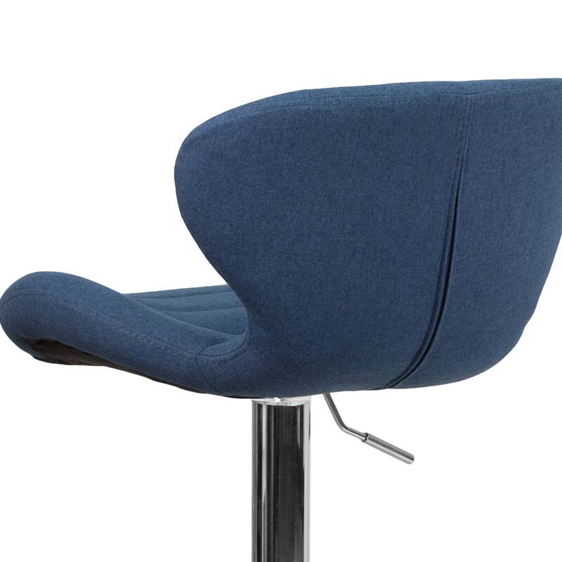 Modern Low-back Height-adjustable Chrome/Vinyl Barstools (Set of 2)