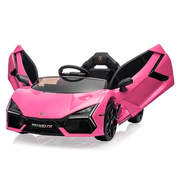 slide 2 of 49, 12V Kids Ride On Car, Licensed Lamborghini Revuelto Electric Car for Kids Pink