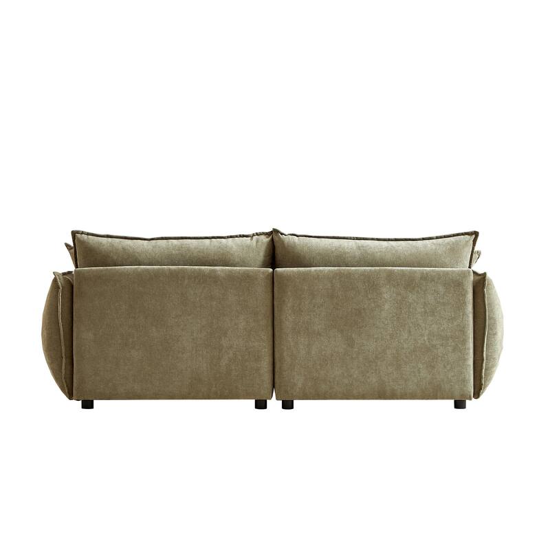 88" Modern Chenille Sofa with Extra 2 Pillows for Living Room