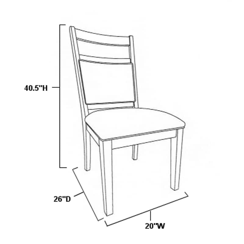 Upholstered Dining Chairs - Set of 2 - Modern Slat Back Accent Chairs for Kitchen or Dining Room