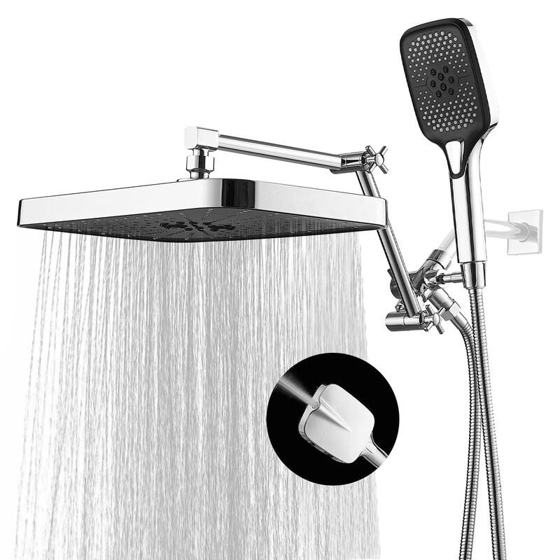 Shower Head With Handheld Combo, High-Pressure Rain/Rainfall - 14 Inch