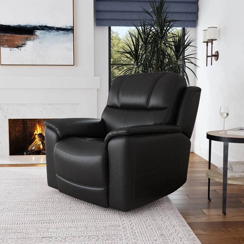 Crew Top Grain Leather Power Recliner with Power Headrest & Lumbar by Flexsteel
