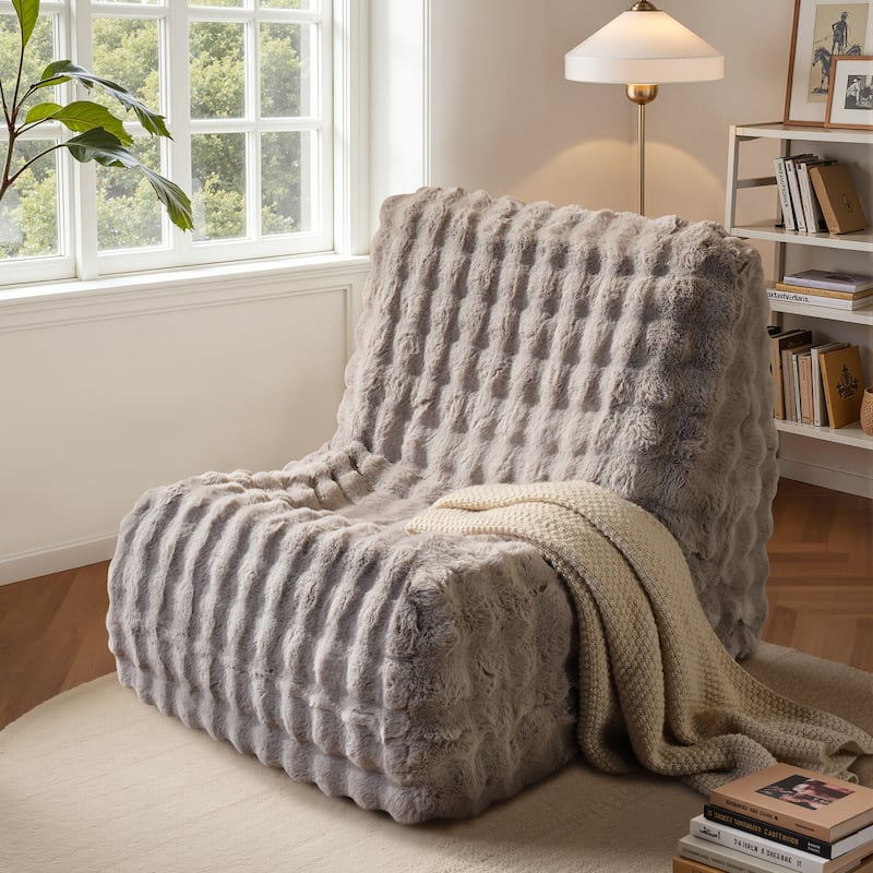 OVIOS Cloud-Like Plush Bean Bag Chair (Reinforced Pile Edition) - LightGrey