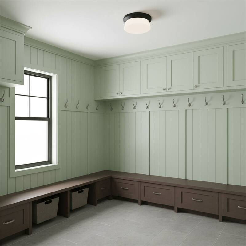 11 inch Black Integrated LED Flush Mount