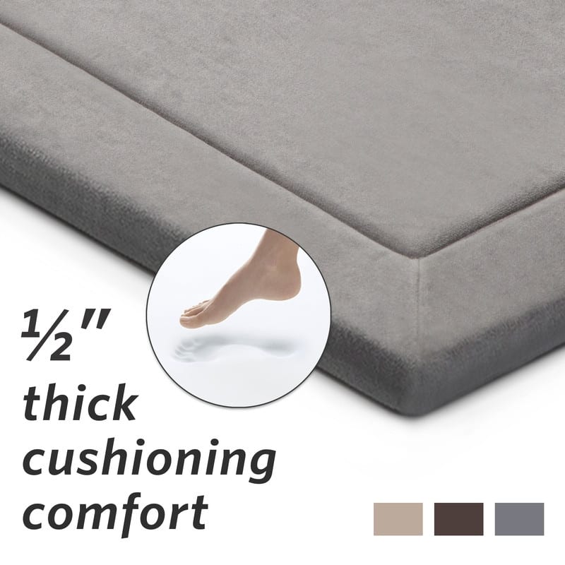 MICRODRY Cushioned Modern Memory Foam Area Rug with Built in Rug Pad - Easy Clean - Stain & Fade Resistant, 5' x 7'