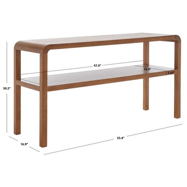 dimension image slide 1 of 2, SAFAVIEH Home Collection Omara 2 Tier Console Table - 32" W x 15" D x 30" H